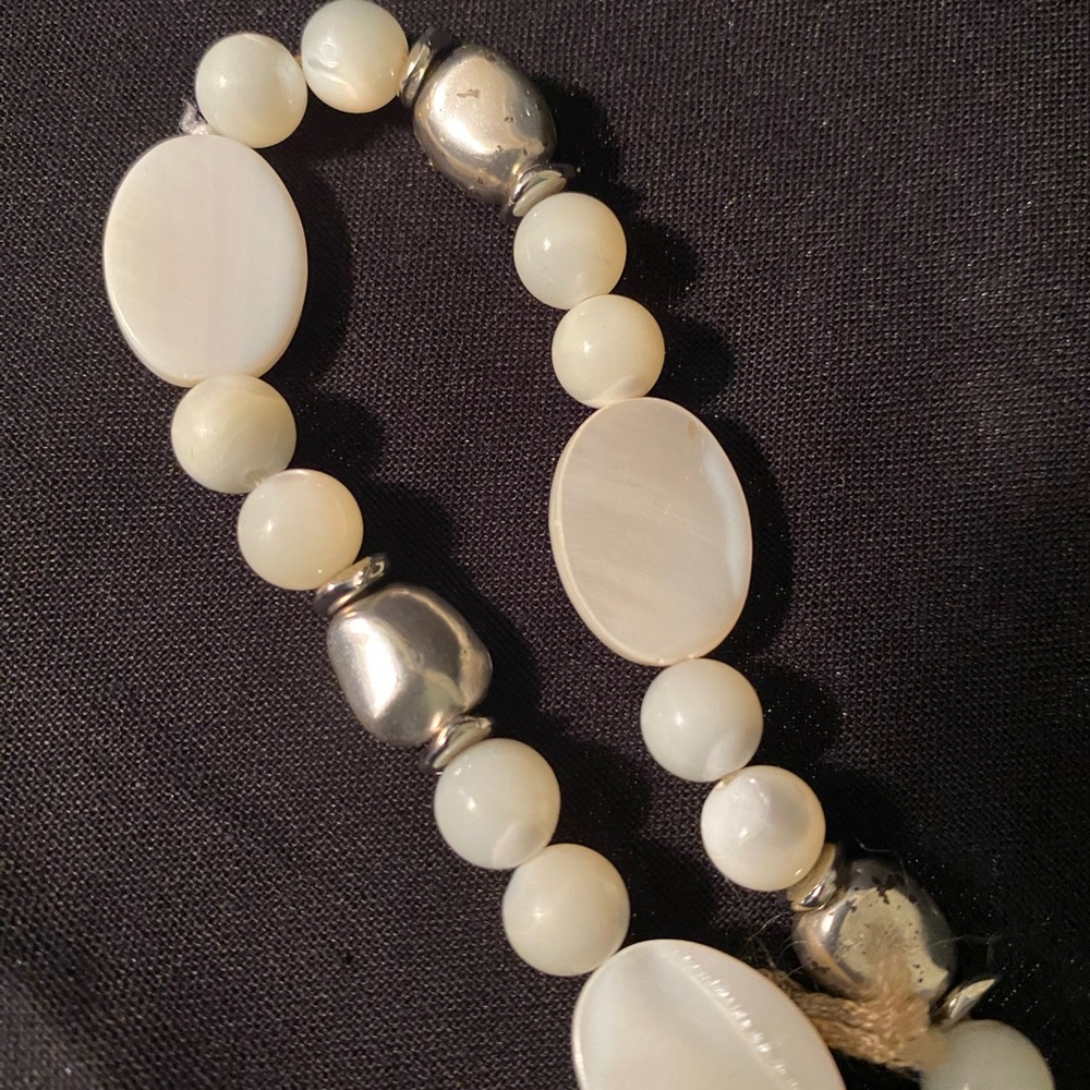 J. Jill Cream and Silver Beaded Bracelet - Picture 3 of 4